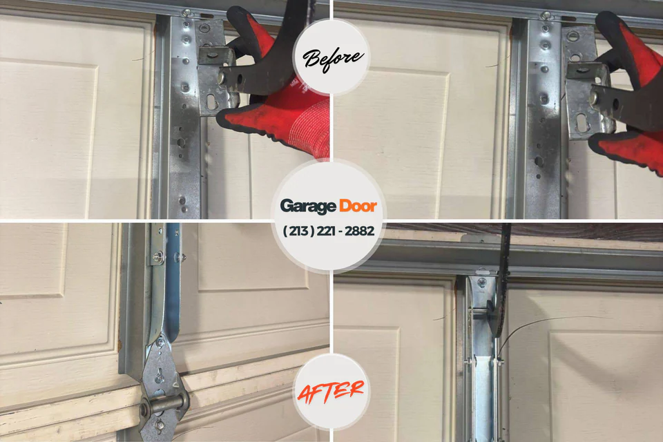 Before and after: garage door repair Tuscaloosa, AL